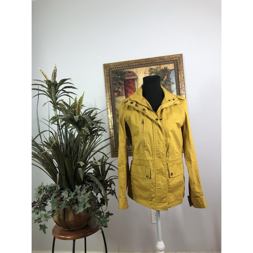 Love Tree Women Zip-up‎ Military Anorak Coats Mustard Yellow Small 100% Cotton